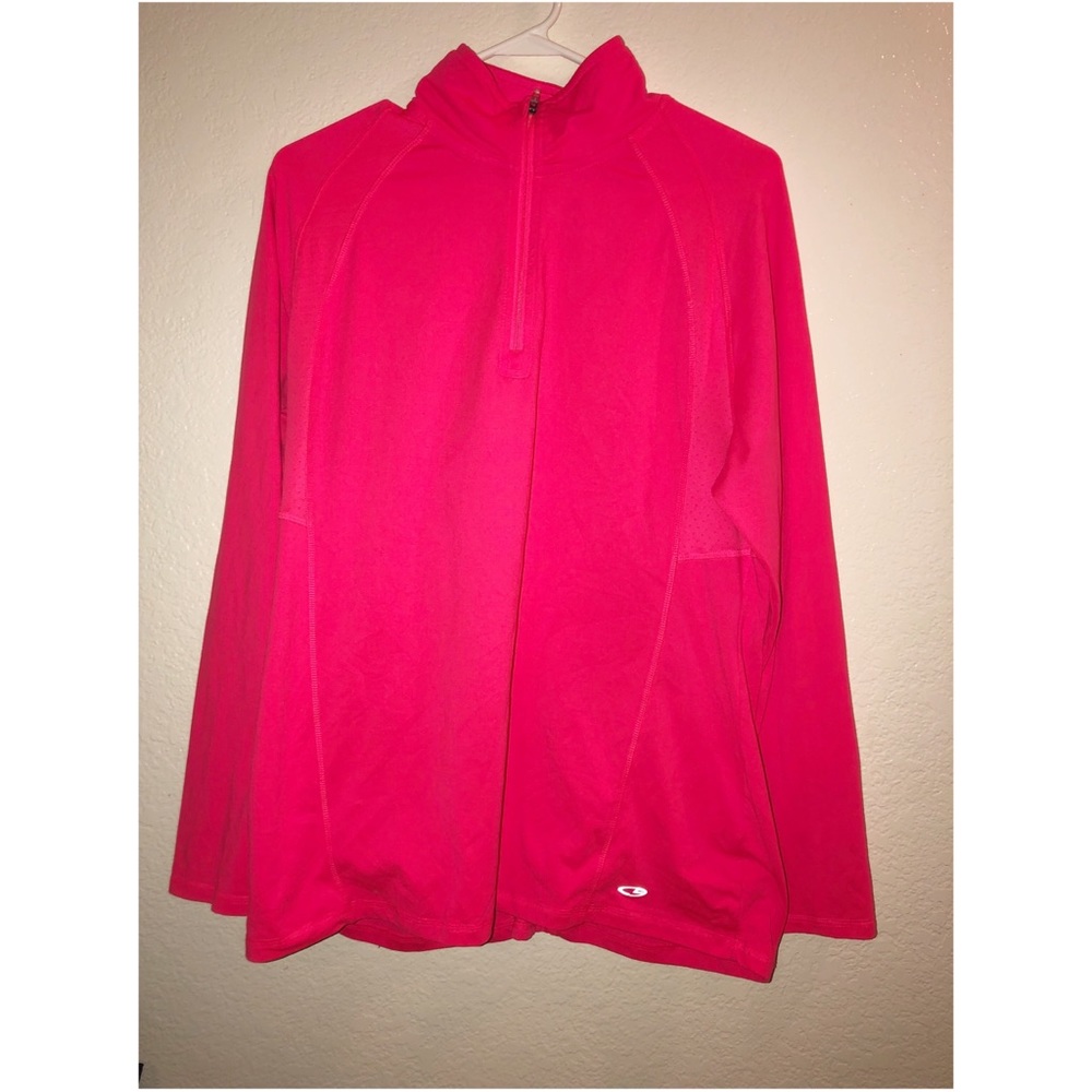 Champion hot pink pull over track jacket